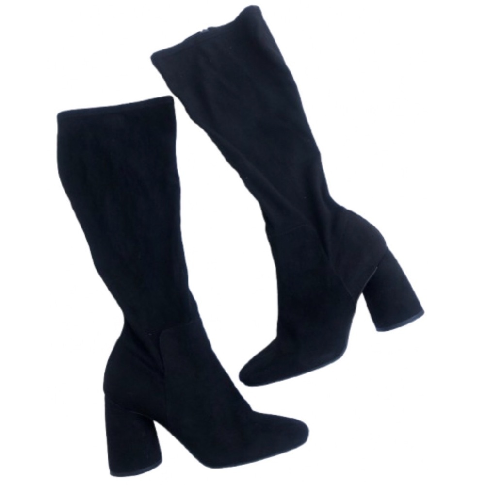 Sam & Libby Faux suede round heel boots 8.5